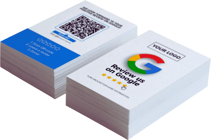 Google Review Cards with Logo and QR Code