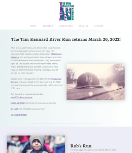 Non-profit race website design Non-profit race website design