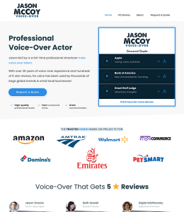 Voiceover actor website design Voiceover actor website design